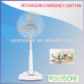 14" floor oscillating rechargeable fan with LED light